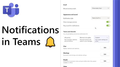 microsoft team notification on a chanel|Microsoft Teams notification settings.